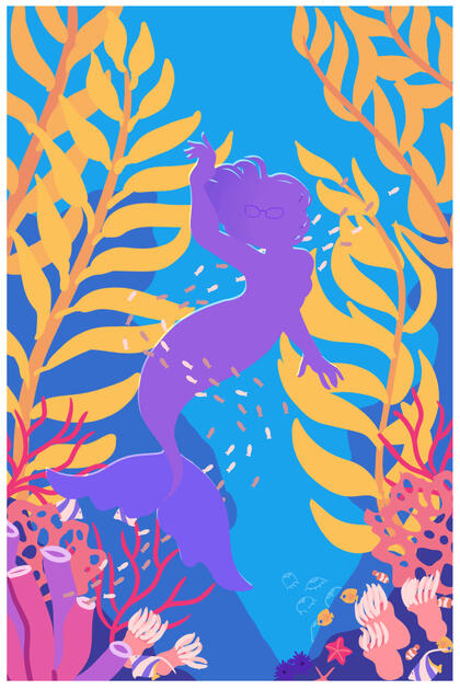 A digital painting of a mermaid