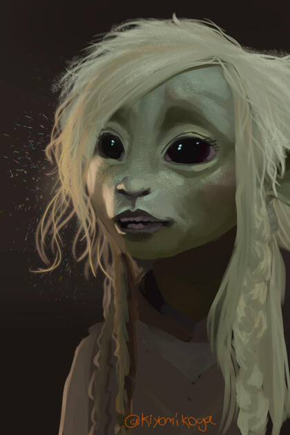 A digital portrait of Deet from the TV show The Dark Crystal: Age Of Resistance